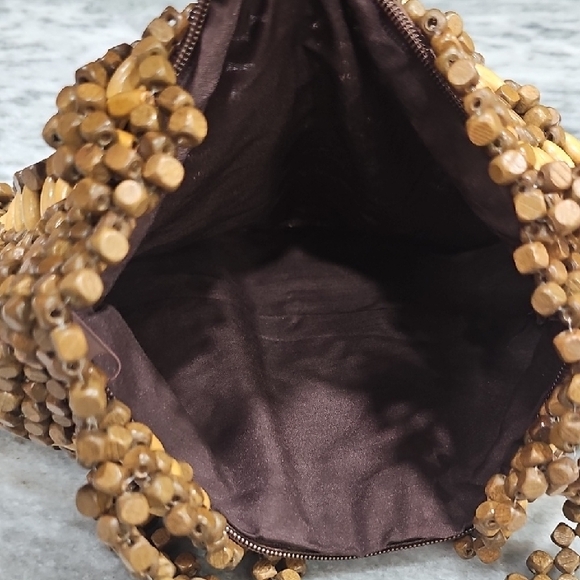 Elegant Brown Beaded Women's Bag - Picture 5 of 8